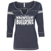 W1454 Women's Hailey Henley Three-Quarter Sleeve Shirt Thumbnail