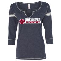 W1454 Women's Hailey Henley Three-Quarter Sleeve Shirt Thumbnail