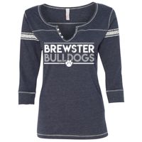 W1454 Women's Hailey Henley Three-Quarter Sleeve Shirt Thumbnail