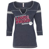 W1454 Women's Hailey Henley Three-Quarter Sleeve Shirt Thumbnail