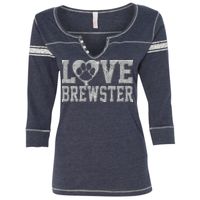 W1454 Women's Hailey Henley Three-Quarter Sleeve Shirt Thumbnail