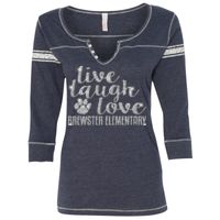 W1454 Women's Hailey Henley Three-Quarter Sleeve Shirt Thumbnail