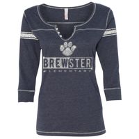 W1454 Women's Hailey Henley Three-Quarter Sleeve Shirt Thumbnail