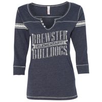 W1454 Women's Hailey Henley Three-Quarter Sleeve Shirt Thumbnail