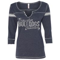 W1454 Women's Hailey Henley Three-Quarter Sleeve Shirt Thumbnail