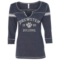 W1454 Women's Hailey Henley Three-Quarter Sleeve Shirt Thumbnail