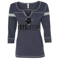 W1454 Women's Hailey Henley Three-Quarter Sleeve Shirt Thumbnail