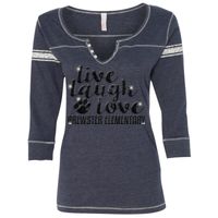 W1454 Women's Hailey Henley Three-Quarter Sleeve Shirt Thumbnail
