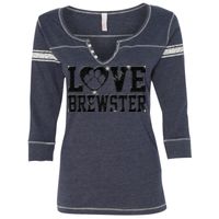 W1454 Women's Hailey Henley Three-Quarter Sleeve Shirt Thumbnail