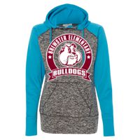 8618 Women's  Colorblock Cosmic Fleece Hooded Pullover Sweatshirt Thumbnail