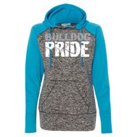 8618 Women's  Colorblock Cosmic Fleece Hooded Pullover Sweatshirt Thumbnail