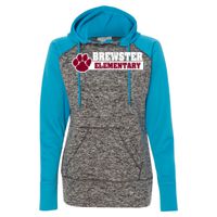 8618 Women's  Colorblock Cosmic Fleece Hooded Pullover Sweatshirt Thumbnail
