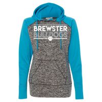 8618 Women's  Colorblock Cosmic Fleece Hooded Pullover Sweatshirt Thumbnail