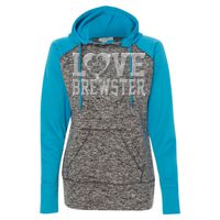8618 Women's  Colorblock Cosmic Fleece Hooded Pullover Sweatshirt Thumbnail