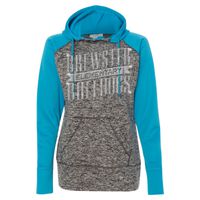 8618 Women's  Colorblock Cosmic Fleece Hooded Pullover Sweatshirt Thumbnail