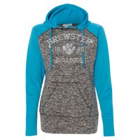 8618 Women's  Colorblock Cosmic Fleece Hooded Pullover Sweatshirt Thumbnail