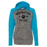 8618 Women's  Colorblock Cosmic Fleece Hooded Pullover Sweatshirt Thumbnail