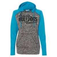 8618 Women's  Colorblock Cosmic Fleece Hooded Pullover Sweatshirt Thumbnail