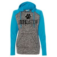 8618 Women's  Colorblock Cosmic Fleece Hooded Pullover Sweatshirt Thumbnail