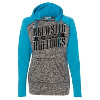 8618 Women's  Colorblock Cosmic Fleece Hooded Pullover Sweatshirt Thumbnail